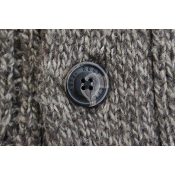 Roots Canada Men Sweater Cabin Elbow Patch Cardigan Jacket Knit Brown Sz M - Picture 6 of 14